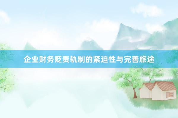 企业财务贬责轨制的紧迫性与完善旅途